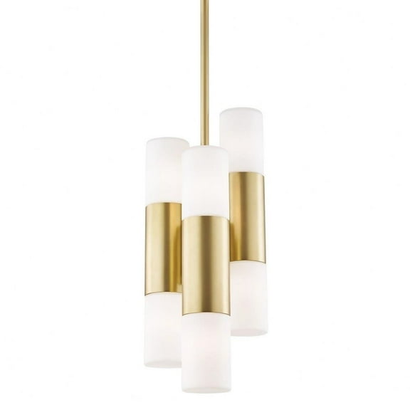 -24W 6 Led Pendant in Style-7.5 inches Wide By 19.75 inches High-Aged Brass Finish Bailey Street Home 735-Bel-2941756