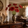 thumbnail image 6 of Artificial Gerbera Daisy Flower Stem Flower Realistic Silk Flower for Home Decor Wedding Bouquet Centerpiece Vase Fillers Table Decoration Party Decor Single Stem （Red）, 6 of 6