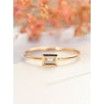 thumbnail image 2 of HeartsAndYou Bezel Set Minimalist Engagement Ring for Women 0.4ct Baguette Moissanite 18k Yellow Gold Over Silver, 2 of 9