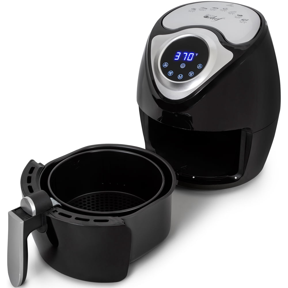 Deco Chef 3.7QT Electric Oil-Free Digital Air Fryer for Healthy Frying (DAIRFR) w/ Oven Mitt Heat Resistant and Spice Mill