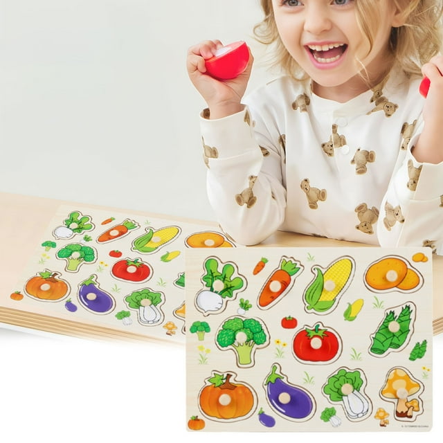 Building & Construction Toys Peg Puzzles Parent Children Interactive Knob Puzzle Toys Early Educational Hand Boards Toy Wooden Peg Puzzle Set For Toddlers 1 Years Old And Up Toys and Hobbies