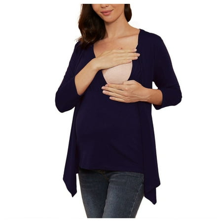 

QIPOPIQ Maternity Clothes for Women Clearance Cute Baby Pattern Print Short Sleeve Casual T-shirt Pregnant Tops