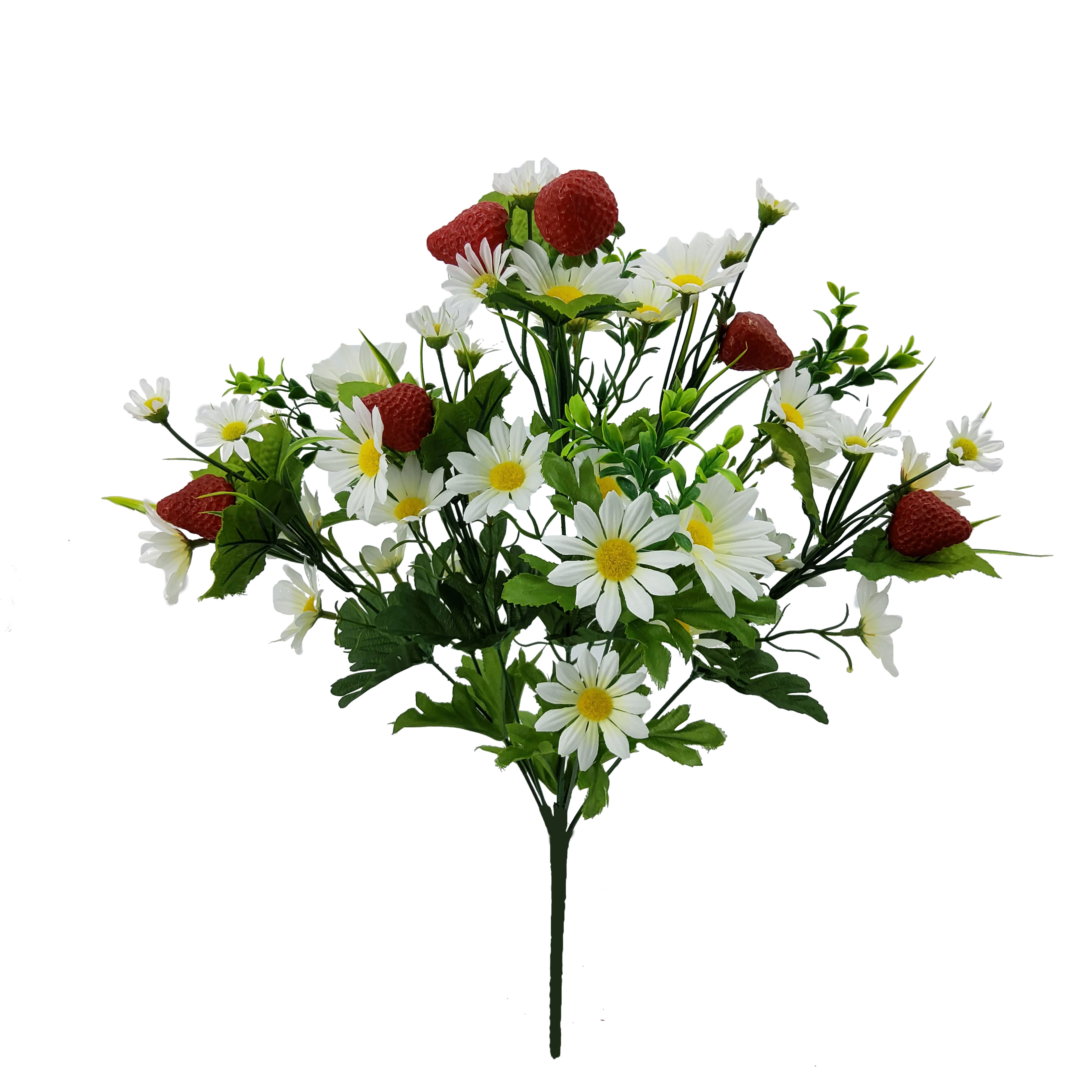 Mainstays 20.5" Artificial Flowers, Daisy with Strawberry Bouquet