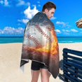 thumbnail image 5 of SKYSONIC Beach Towels 30"x60", Baseball Ball Fire Water Camping Towels Sport Sand Free Beach Towel, Large Beach Towels Quick Dry Bath Travel Towels Pool Yoga Beach Mat for Men Women, 5 of 7