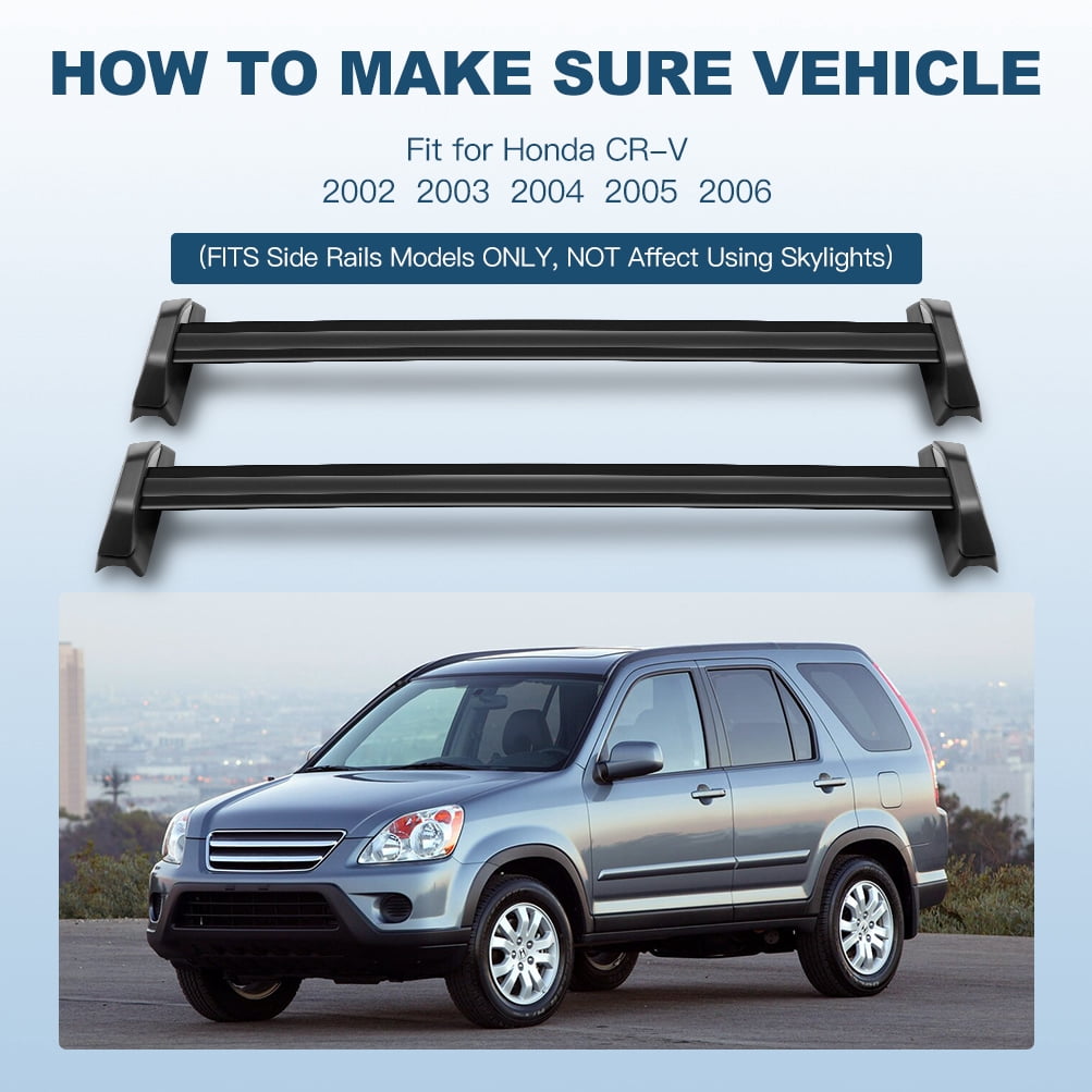 2x For 2002-2006 Honda CRV CR-V Black Roof Rack Cross Bars Luggage Carrier 2x
