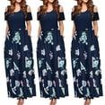 thumbnail image 2 of Ichuanyi Woman Dress Women Summer Cold Shoulder Floral Print Elegant Maxi Long Dress Pocket Dress, 2 of 9