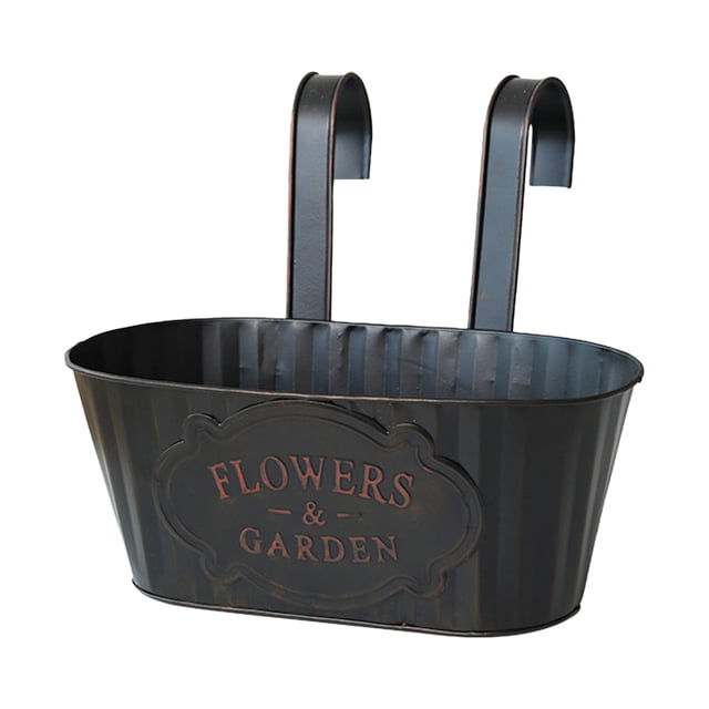 Privacy Fence Pot Hanging Flower Pots Metal for Outdoor Window Flowers