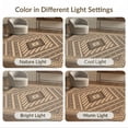 thumbnail image 7 of ODIKA 4'x6' Brown Beige Geometric Diamond Design Washable Area Rug Modern Symmetrical Pattern with Borders for Home Office, Under Desk, Non-Slip Chair-Friendly, Flatwoven, 7 of 7