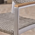 thumbnail image 3 of Noble House Glasgow Wicker Patio Dining Arm Chair in Silver (Set of 2), 3 of 7