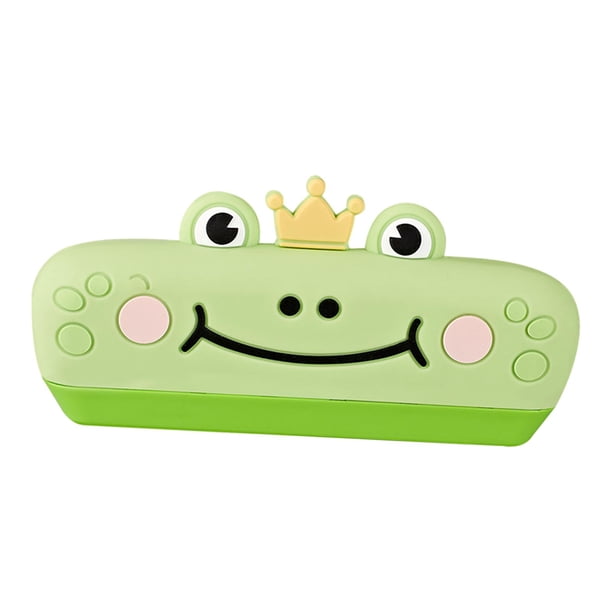 Armónica para Niños, Instrumento Musical, Juguete Educativo, Portátil, Armónica de Dibujos Animados, Armónica de 16 Agujeros para Viajes en Escenario rana