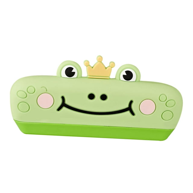 Armónica para niños, instrumento Musical, juguete educativo, portátil, armónica de dibujos animados, armónica de 16 agujeros para viajes en escenario rana Hugo armónica para niños