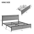 thumbnail image 3 of TROPOW Queen Bed Frame,with Charging Station and 2 Storage Drawer, Upholstered Platform Bed with Headboard, USB Port & Outlets, No Box Spring Needed Storage Bed, Noise Free, Easy Assemble, Grey, 3 of 10