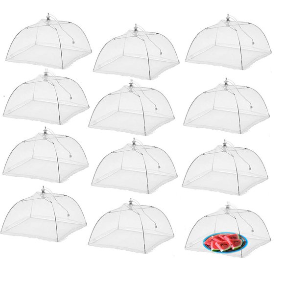 Simply Genius Large and Tall 17x17 Pop-Up Mesh Food Covers Tent Umbrella for Outdoors, Screen Tents Protectors For Bugs, Reusable and Collapsible