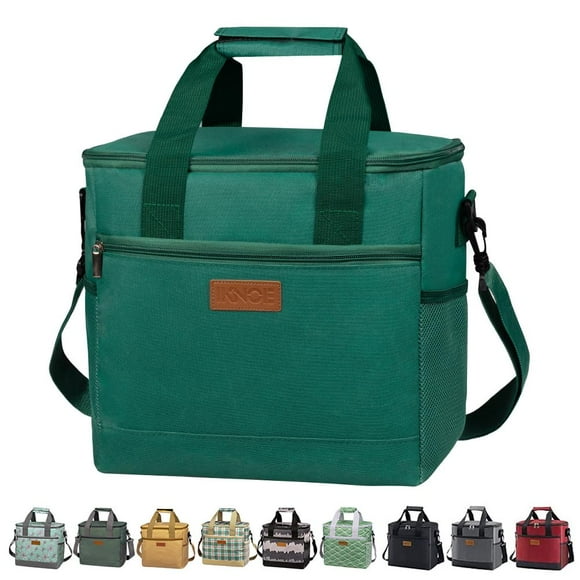 Nevera Iknoe plegable, 29 x 17 x 30 cm, 24 latas, verde negruzco