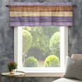 thumbnail image 4 of Valance for Windows,Vintage Farmhouse Wood Board Valances Curtain Rod Pocket Valance for Kitchen Bedroom Living Room Bathroom,Purple Brown Beige Wooden Short Curtains Window Treatment 54x18in, 4 of 9