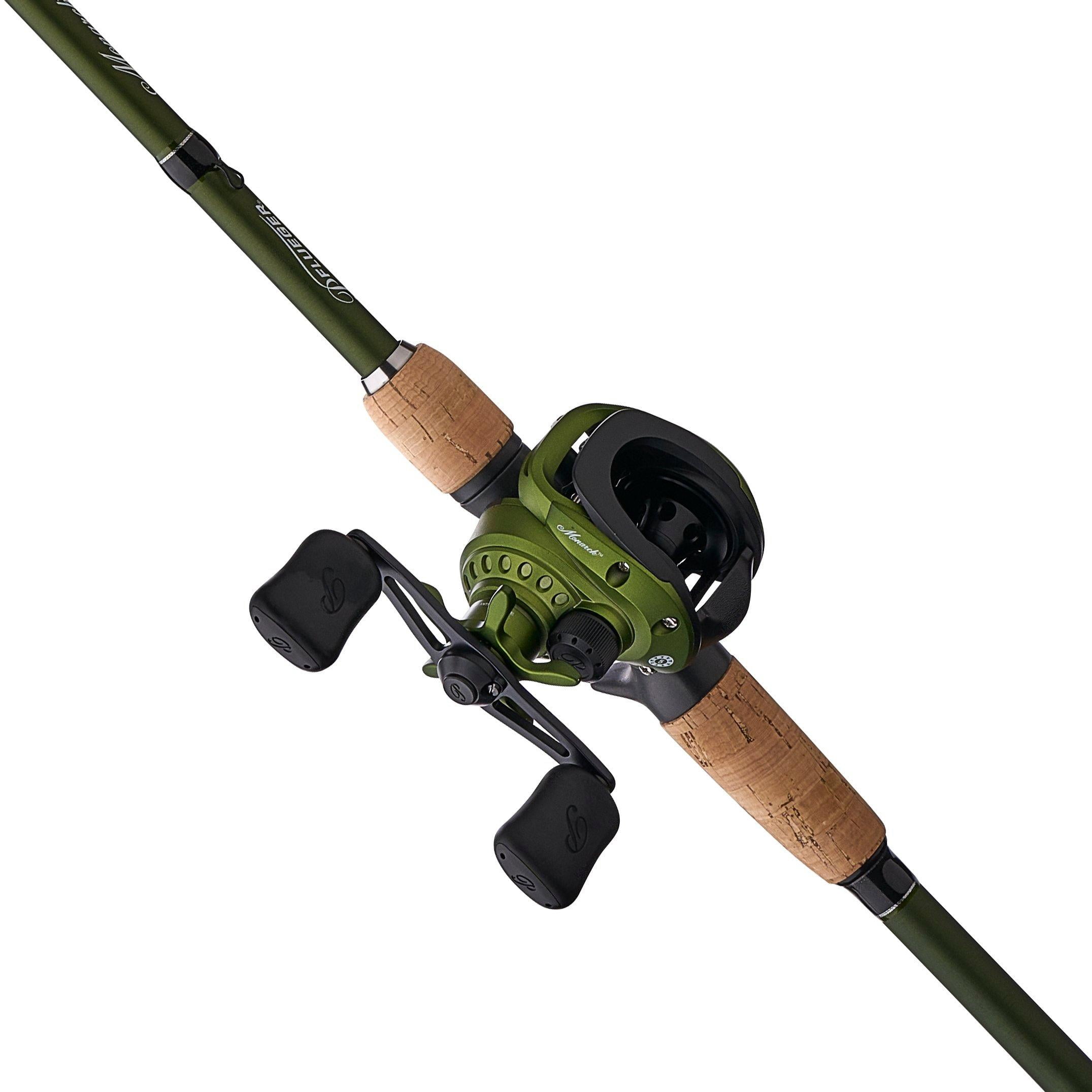 Pflueger Monarch Baitcast Fishing Combo, 7' Medium Heavy Rod, Left-Handed Reel
