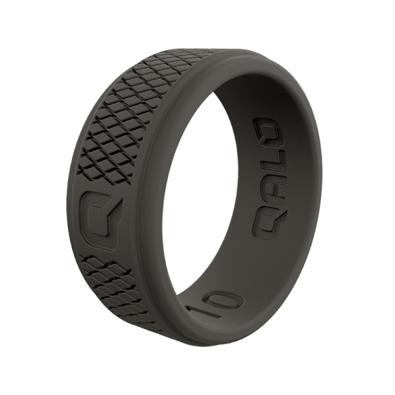 QALO Mens Dark Grey Crosshatch Q2X Ring Size 11