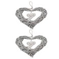 thumbnail image 2 of 2 Pcs Twig Wreath Farmhouse Wall Hanging Ornaments Wedding Hanging Decor Love Heart Wreath Decorative Rattan Heart, 2 of 3