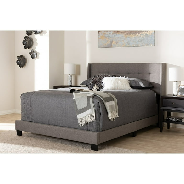 Baxton Studio Lisette Modern and Contemporary Grey Fabric Upholstered King Size Bed Baxton Studio Lisette Modern and Contemporary Grey Fabric Upholstered King Size Bed