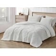 thumbnail image 2 of Chezmoi Collection Skye 3-Piece 100% Cotton Muslin Thin Comforter Set Oversized King, White Reversible Soft Washed Cotton Gauze Breathable Lightweight Summer Blanket, 2 of 9
