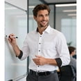 thumbnail image 4 of HISDERN Mens Dress Shirts Long Sleeve Button Down Shirts with Stripes Inner Contrast Regular Fit, 4 of 10