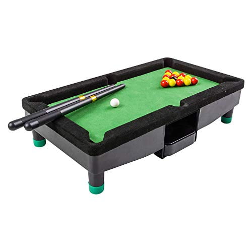 SRENTA 9? Desktop Miniature Pool Table Set with Mini Pool Balls Cue