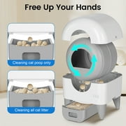 Cumrige Self-Cleaning Cat Litter Box, App Controlled, with Safety Sensor, Removable and Washable Liner