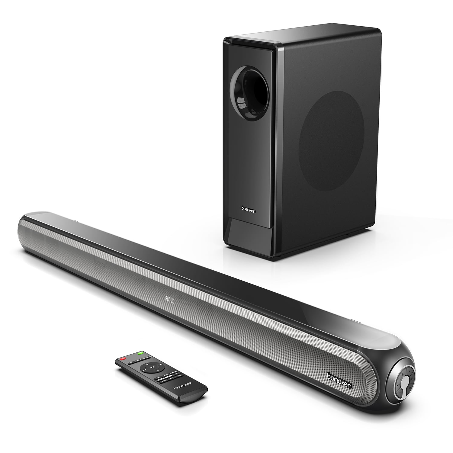 Bomaker 2.1CH 3D Surround Sound Bars for TV with Subwoofer| 240W Home Theater Audio System| 5EQ Modes CEC Sync Remote Control | Adjustable Bass 4K HD TV Speaker Soundbar - Walmart.com