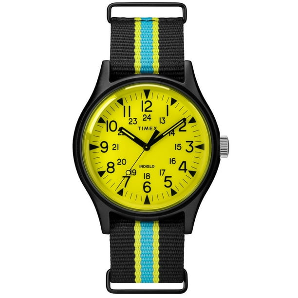 Timex - Timex MK1 Aluminum California Yellow Dial Canvas Strap Men's ...