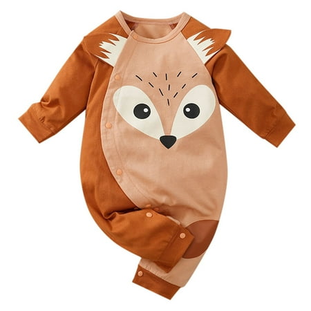 

QWZian Baby Boys Girls Unisex Clothes Animal Squirrel Baby Jumpsuit Long Sleeve Romper Bodysuit Playsuit Sizes 9-12 Months