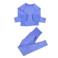 thumbnail image 3 of Ropa de Yoga para mujer, conjunto deportivo para gimnasio, ropa de entrenamiento, manga larga, Fitness, Top corto, cinturo , energía, mallas sin c L Yinane  Yoga Sport Suit Mujeres, 3 of 8
