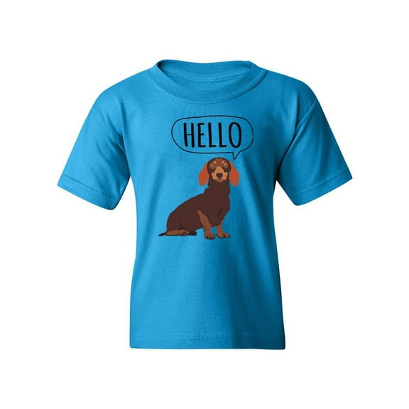 Dachshund Greeting T-Shirt Juniors -SPIdeals Designs, Medium