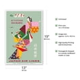 thumbnail image 2 of Kyushu to Okinawa - Geisha Girls - Fly Japan Air Lines - Vintage Airline Travel Poster by Kiyoshi Nagai c.1958 - Master Art Print (Unframed) 13in x 19in, 2 of 4