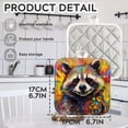 thumbnail image 2 of Bahomeck Pot Holder 4Pcs,Smiling Raccoon Holding Colorful Dreamcatcher Square Heat Resistant Hot Pads For Kitchen Cooking Oven With Hanging Loop Potholder Easy To Store, 2 of 5