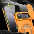 thumbnail image 5 of Case for iPhone Air 6.5-inch, Built In Slide Camera Cover & Rotatable Kickstand Sliding Ring Heavy Duty ShockProof Protective Case for iPhone Air,Orange,For iPhone Air, 5 of 10