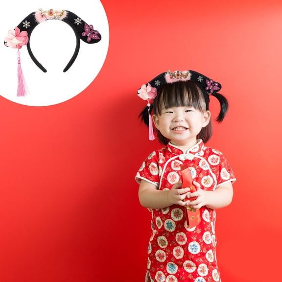 TABLZONE Pink Polyester Fiber Hair Hoop, Light and Elegant Headband for Parties, Ceremonies, and Special Occasions