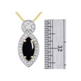 thumbnail image 3 of RYLOS Necklace Yellow Gold Plated Silver Necklace Marquise Gemstone &  Diamonds Pendant 18" Chain 10X5MM Cabochon Onyx October Birthstone Womens Jewelry Silver Necklace, 3 of 7