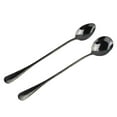 thumbnail image 1 of Juego de 2 cucharas de sopa Wosthever de Acero inoxidable con mango largo para café y helado negro, 1 of 5