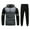 Dark Gray, variant on Mens 2 Piece Tracksuit Set Autumn Winter Color Block Hooded Pullover Sweatshirt and Jogging Bottoms Sports Suit with Pockets Patchwork Sweatsuit for Men UK Size 10-18