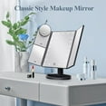 thumbnail image 2 of Tri-Fold Makeup Mirror with Lights, 2X/3X/10X Magnifying Vanity Mirror, Touch Control Dual Powered Cosmetic Mirror, Portable LED Women Gift, 2 of 12