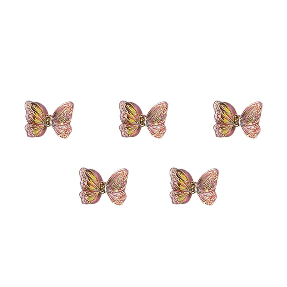 UDIYO 5Pcs / Bag Nail Sequin Shake Freely 3D Resin Butterfly Nail Glitter Sets for Nail
