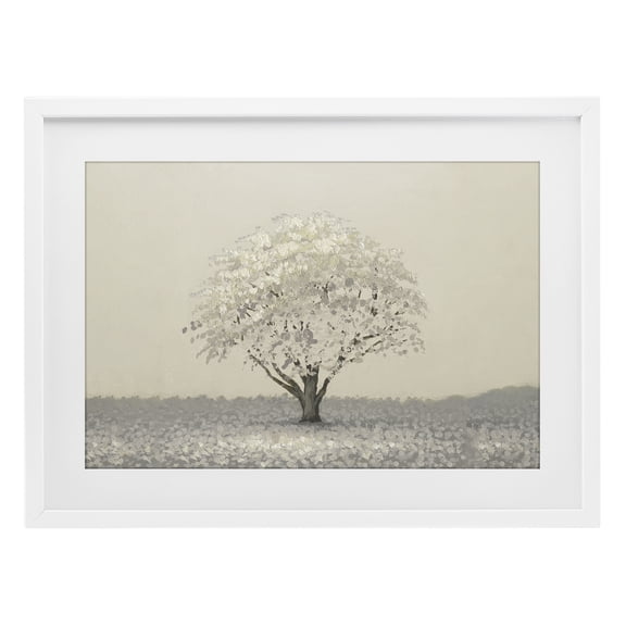 Stupell Industries Neutral Radiance Tree White Framed Print Under Glass, design by Michael Marcon