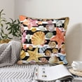 thumbnail image 6 of Fotbe Sea Shell Pattern Velvet Decorative Throw Pillow Covers with Elegant Piping, Soft Plush Cushion Cover for Sofa, Bed, Car, Office-16"x16", 6 of 8