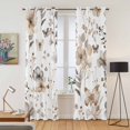 thumbnail image 2 of Brown Grey Floral Spring Kitchen Curtains 84 Inch Length, Watercolor Botanical Butterfly Grommet Top Bedroom Living Room Curtains, Light Filtering Cafe Curtain Drapes 2 Panels Set 84''x84'', 2 of 9