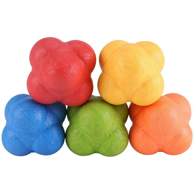 Pelota de entrenamiento de reacción de goma de gran dificultad y hexágono grande Pelota hexagonal ágil y cambiable Pelota sensible para tenis y fútbol