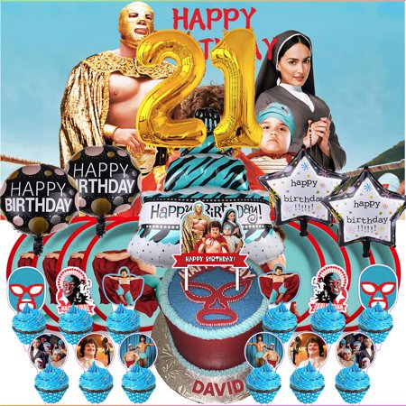 Nacho Libre 21th Tableware Balloons Cake Toppers Backdrop Banner Supplies Party Decor Plates Decorations