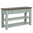 thumbnail image 6 of Tcbosik 48 inch Console Table, Entryway Table with Open Shelves and 3 Storage Drawers, Behind Couch Table for Foyer, Hallway, Living Room, Retro Blue, 6 of 9