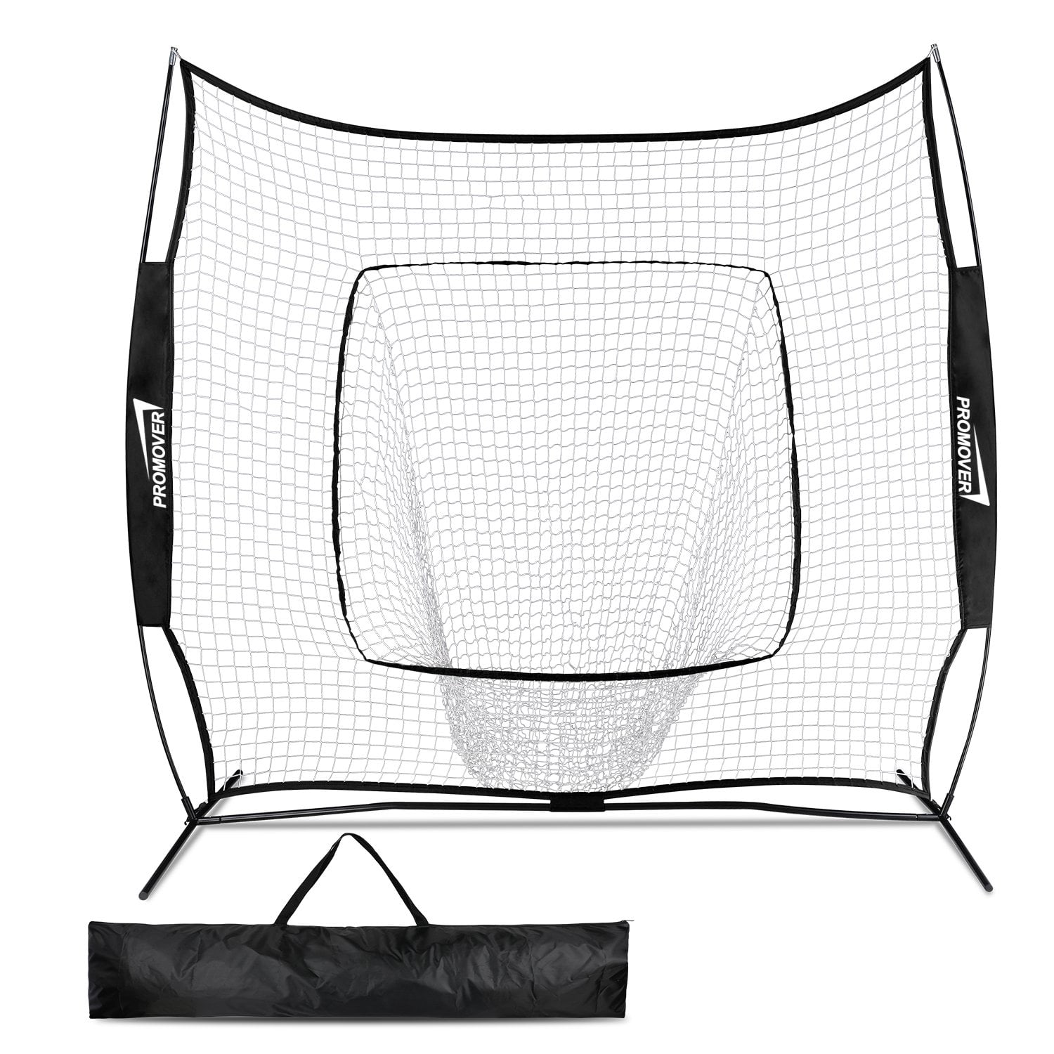 5x5 FT Bow Frame Baseball Softball Teeball Practice Batting Training Net W/Bag 