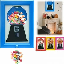 BESTSKY Candy Dispenser Picture Hanging Candy Frame,Gumball Machine In A Frame,Handy Fast Distribution Candies,Nuts,Dog&Cat Treats,Suitable For Birthday&Holiday Gifts (blue)