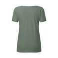 thumbnail image 6 of SHITINN Women Summer Casual Solid Color Shirt V Neck Short Sleeved T Shirt Top Hollowed Out Top Women Short Sleeve Tops Womens Tops Summer Womens Shirts Casual, 6 of 6
